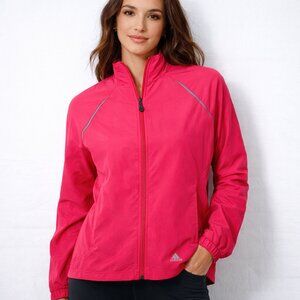 Adidas Hot Pink Full-Zip Athletic Jacket | Lightweight Sport Layer | Size Large